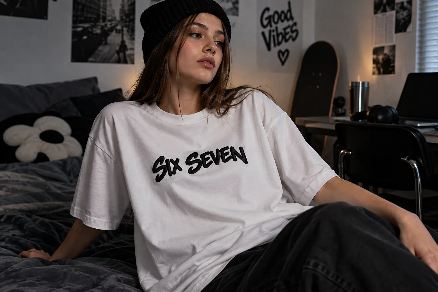 Six Seven (6–7): как носить трендовую надпись на футболке — дополнительное фото 4